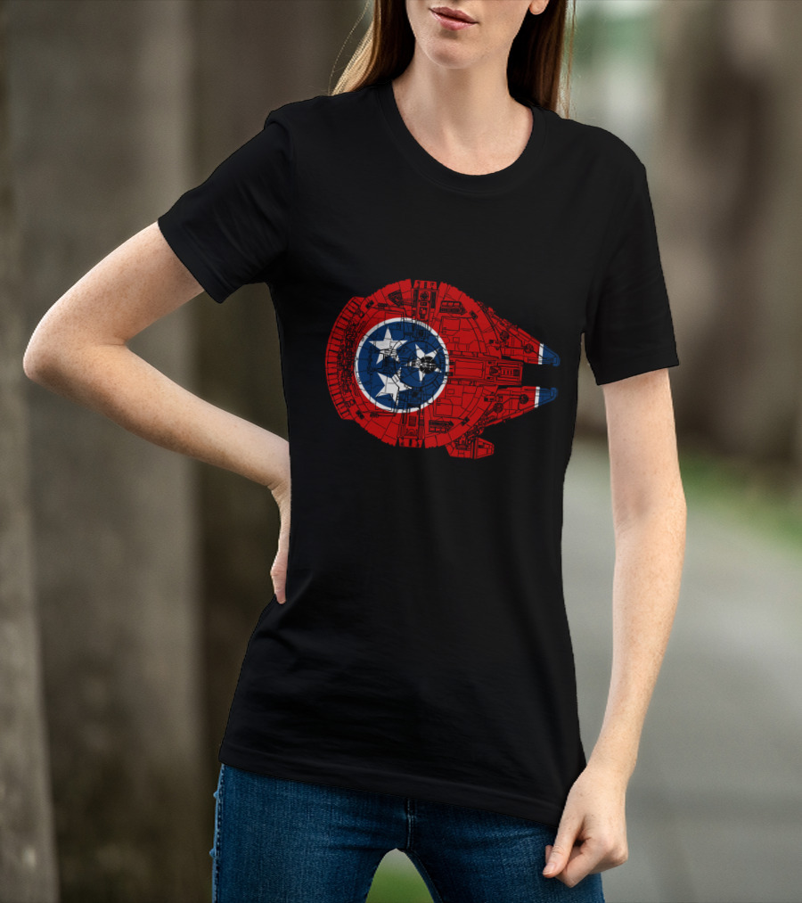 Tennessee Flag Millennium Falcon Spaceship T-Shirt