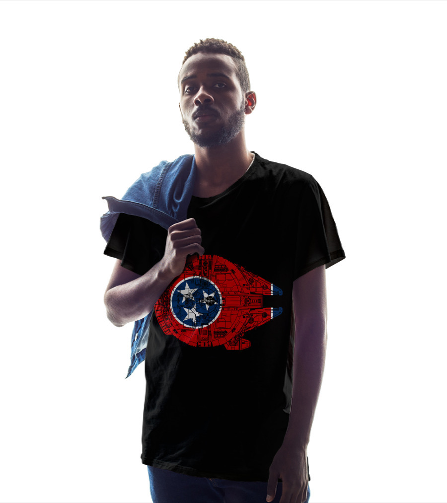 Tennessee Flag Millennium Falcon Spaceship T-Shirt
