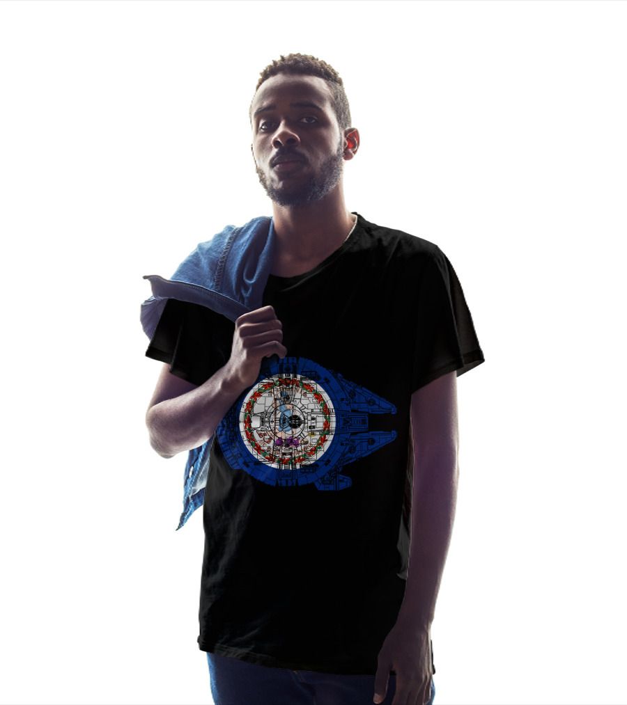 Virginia State Flag Emblem Inside Millennium Falcon T-Shirt