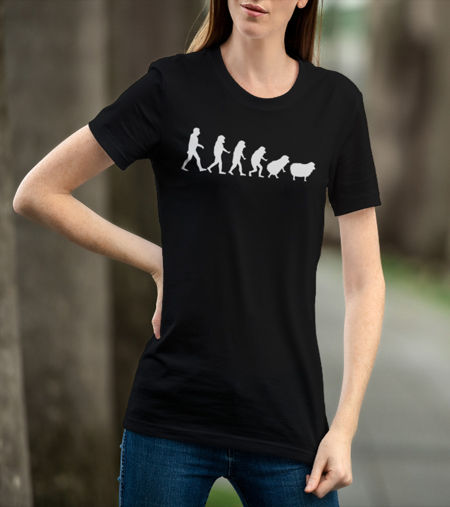 Evolution Of Man To Sheep Conspiracy Theorist Wake Up Sheeple T-Shirt