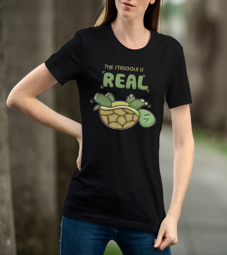 Funny Turtle The Struggle Is Real I Hate Situps Gym Workout T-Shirt