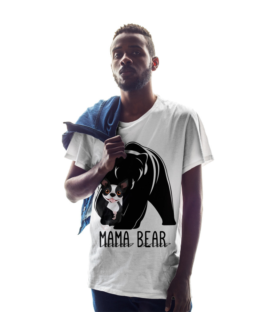 Mama Bear With Cute Dog Companion T-Shirt