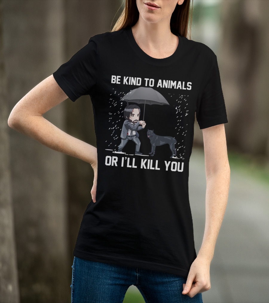 Be Kind To Animals Or I'll Kill You Cane Corso Umbrella T-Shirt