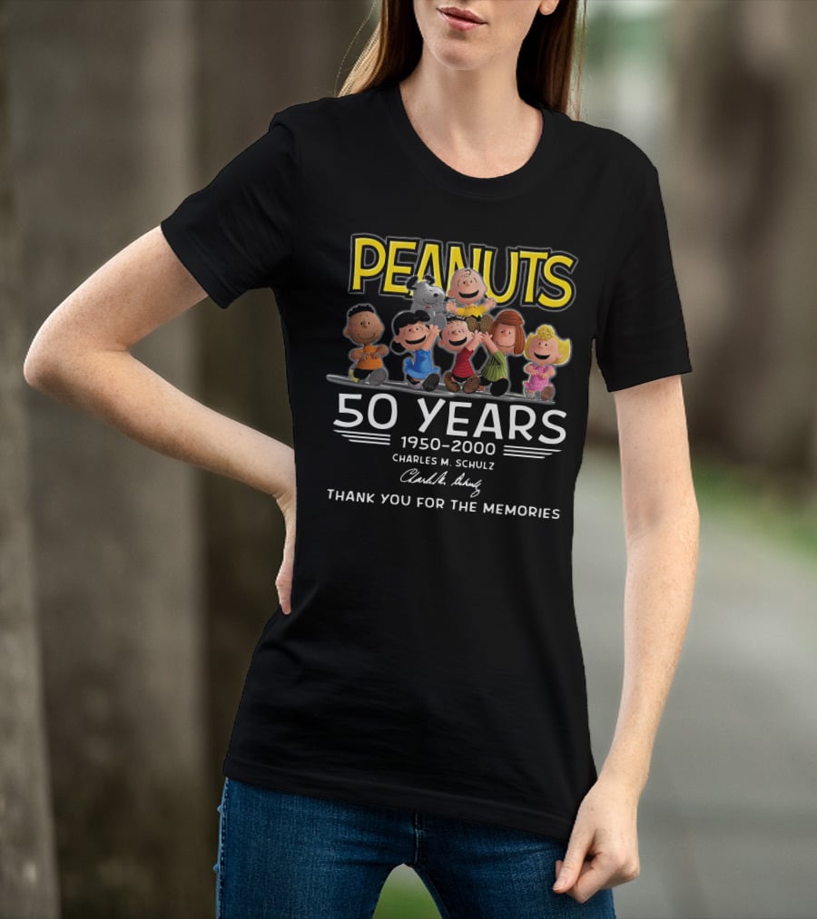Peanuts 50 Years 1950-2000 Charles M. Schulz Thank You For The Memories T-Shirt