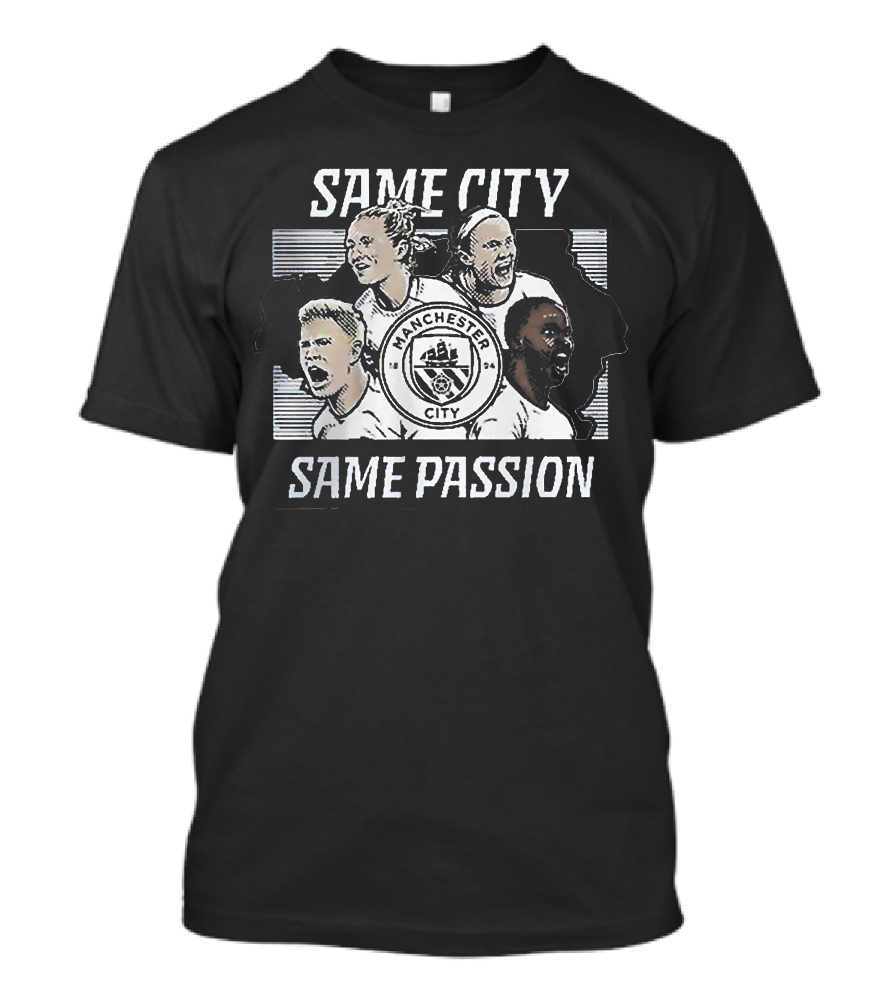 Manchester City Same City Same Passion Manchester City Football Club Fan Gear T-Shirt