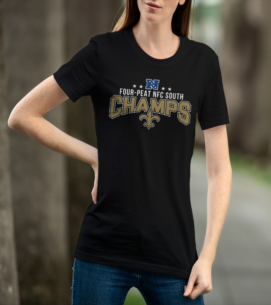N Four Peat NFC South Champs Fleur De Lis T-Shirt
