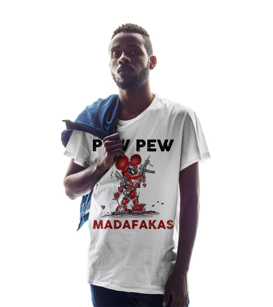 Pew Pew Madafakas Mickey Deadpool Mashup T-Shirt