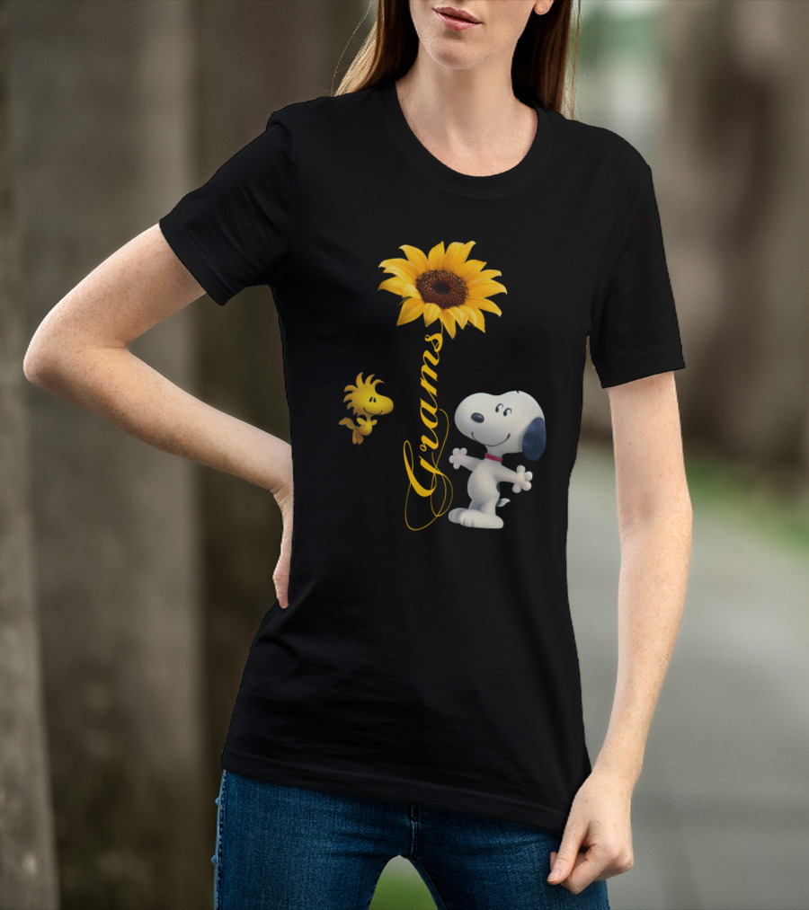 Snoopy Woodstock Sunflower Grams T-Shirt