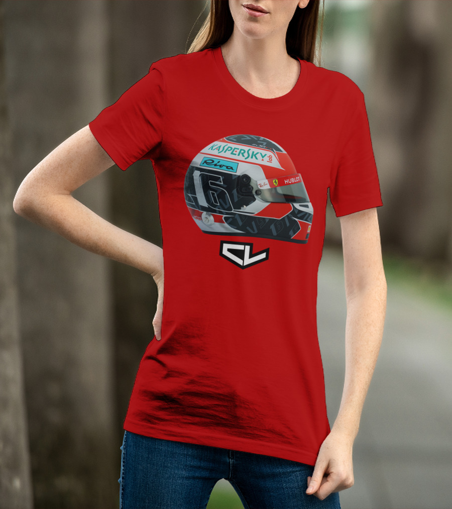 Kaspersky Riva Hublot Ferrari F1 Helmet CL Charles Leclerc 16 T-Shirt