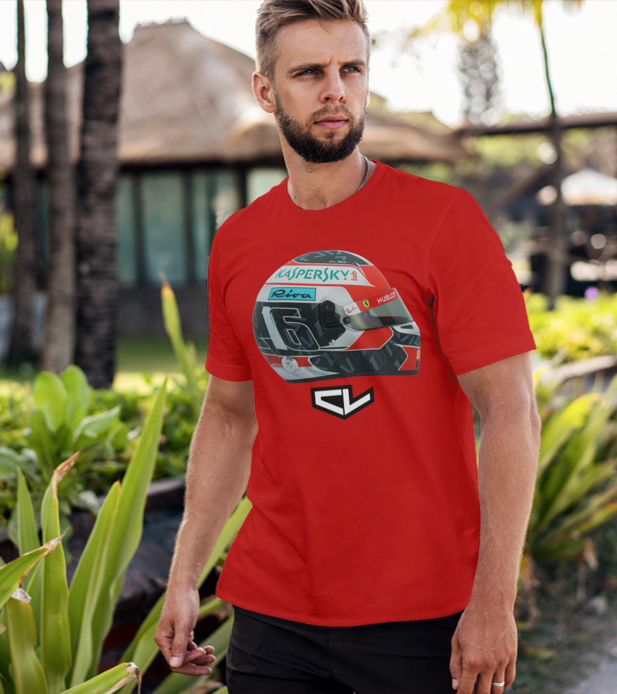 Kaspersky Riva Hublot Ferrari F1 Helmet CL Charles Leclerc 16 T-Shirt