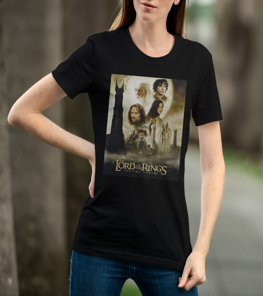 The Lord Of The Rings The Two Towers Movie Characters And Towers T-Shirt