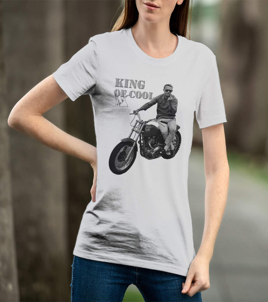 Steve McQueen King Of Cool Motorcycle Signature T-Shirt