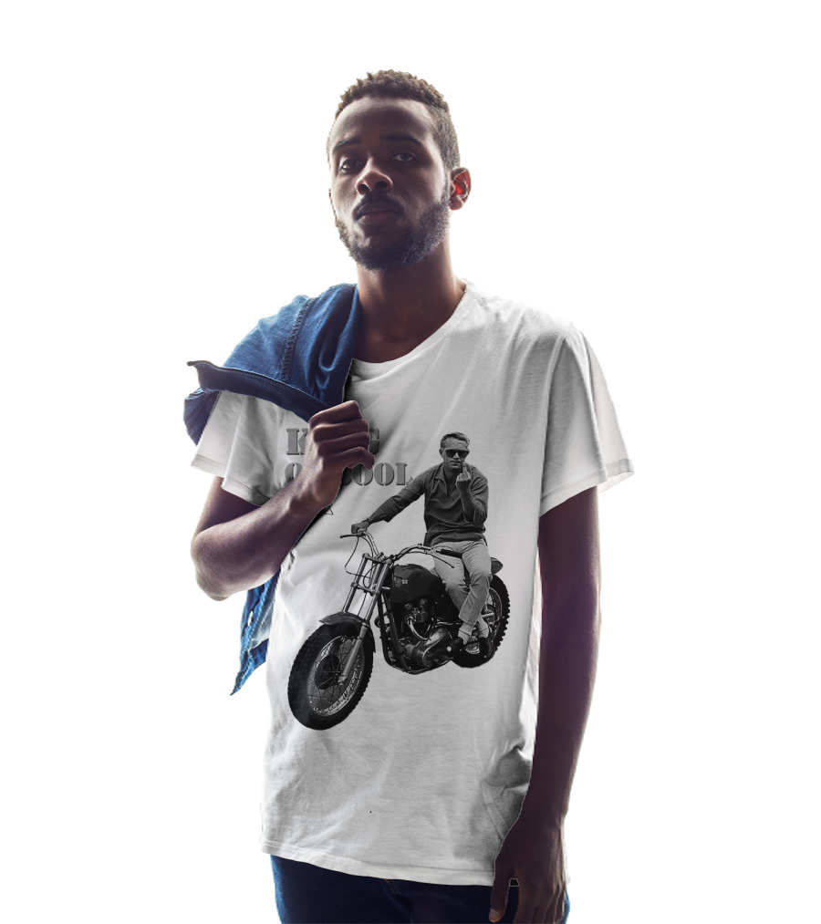 Steve McQueen King Of Cool Motorcycle Signature T-Shirt