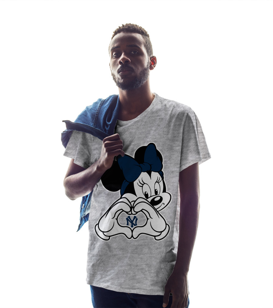 Minnie Mouse Love Heart New York Yankees T-Shirt