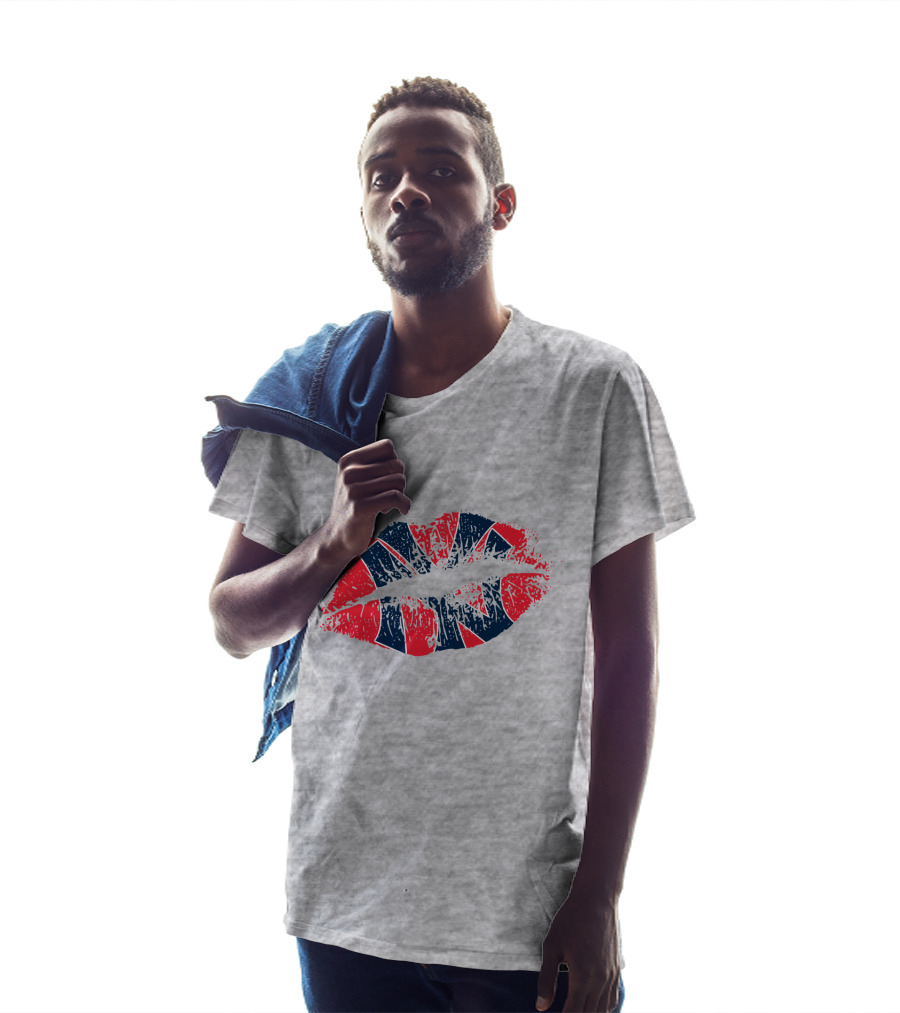 New York Yankees Lip Print Union Jack Flag Style T-Shirt