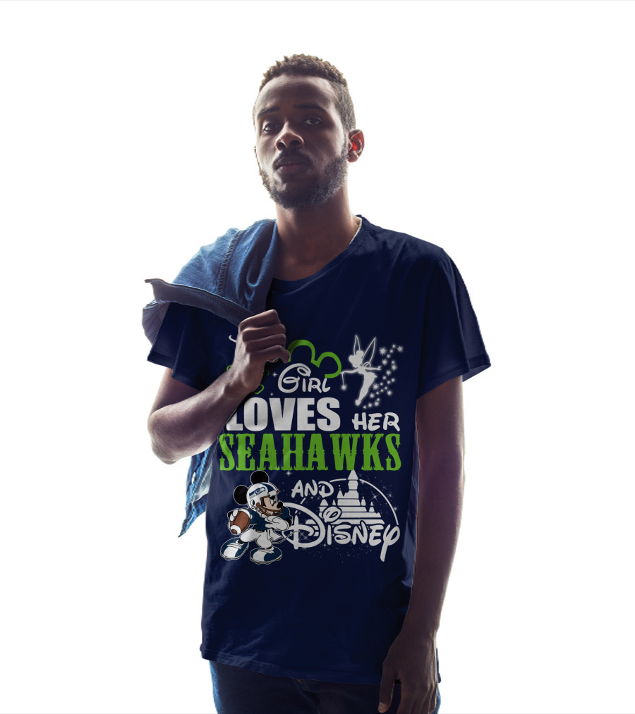 This Girl Loves Her Seahawks And Disney T-Shirt