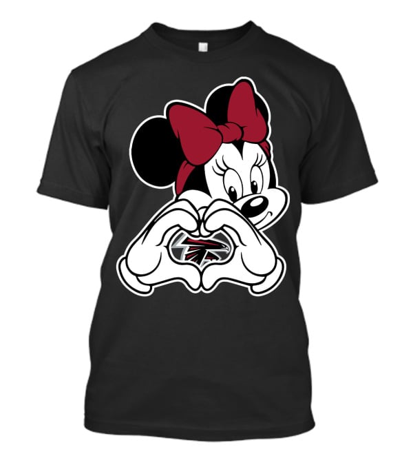 Minnie Mouse Atlanta Falcons Heart Hands T-Shirt