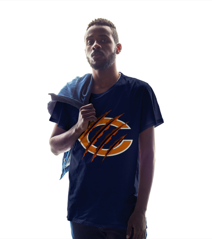 Chicago Bears Logo With Claw Marks T-Shirt