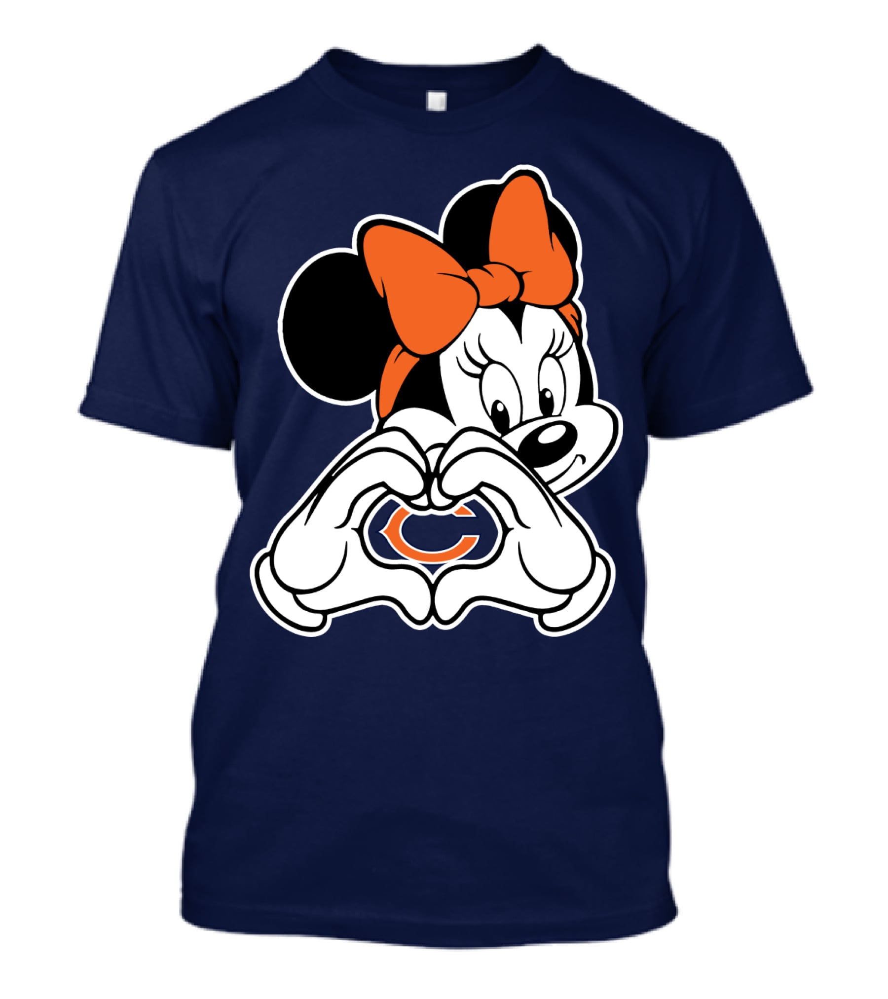 Minnie Mouse Heart Hands Chicago Bears C T-Shirt