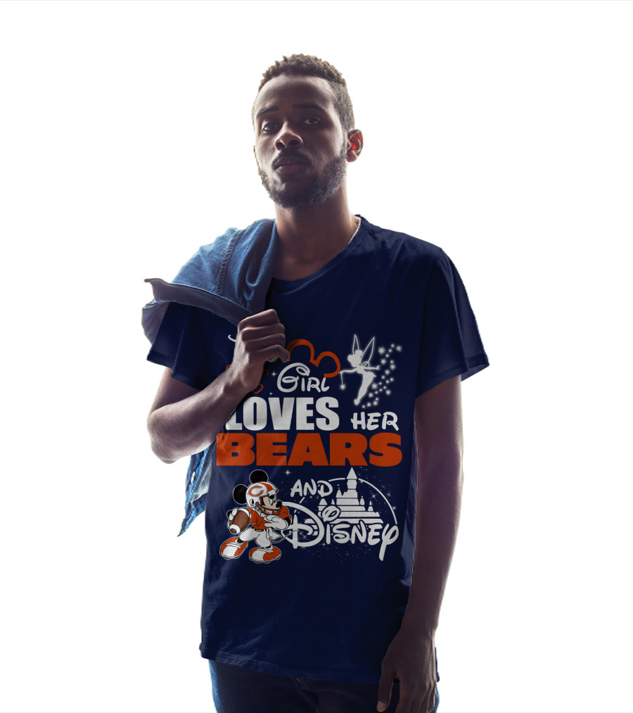 This Girl Loves Her Chicago Bears And Disney T-Shirt