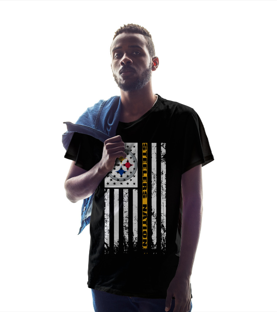Steelers Nation Pittsburgh Steelers Logo Flag T-Shirt