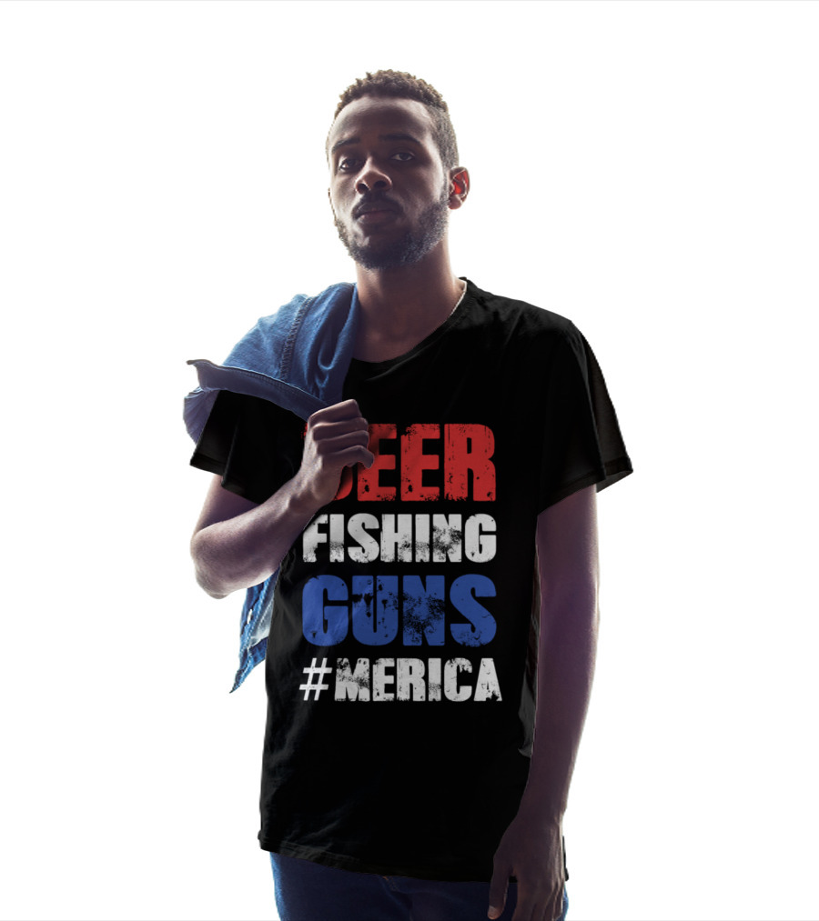 Beer Fishing Guns #Merica T-Shirt