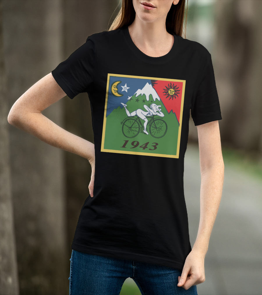 Albert Hofmann LSD Bicycle Day 1943 Moon Sun Mountain T-Shirt