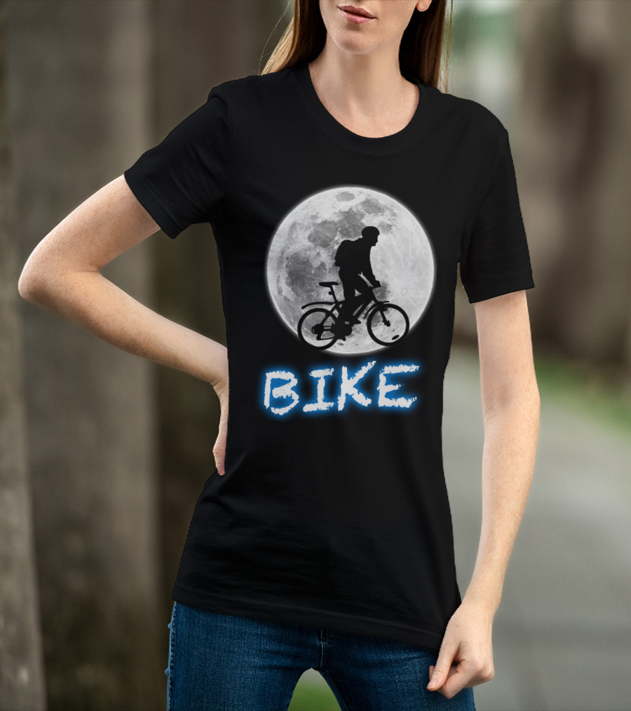 BIKE Silhouette Blue Moon Cycling Adventure T-Shirt