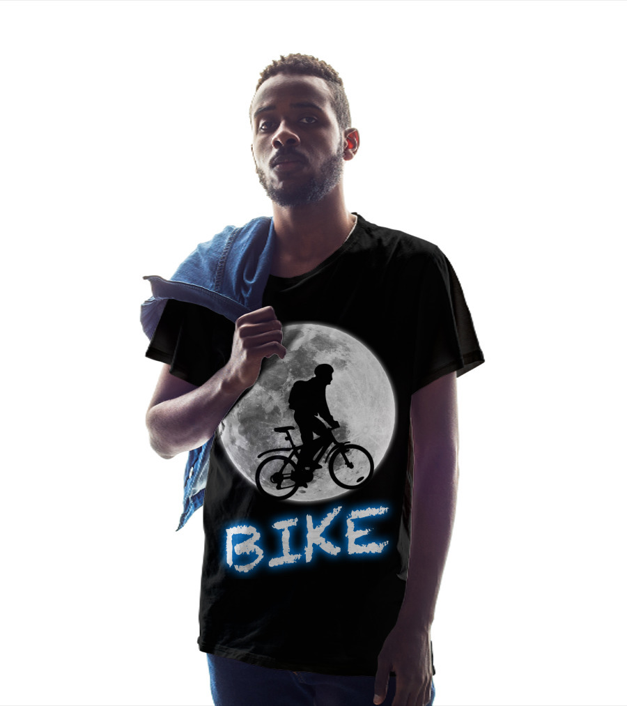 BIKE Silhouette Blue Moon Cycling Adventure T-Shirt