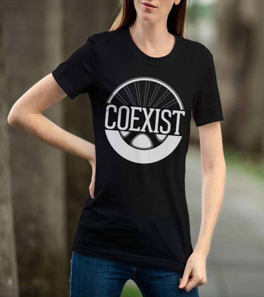 Coexist Bicycle Wheel Emblem T-Shirt