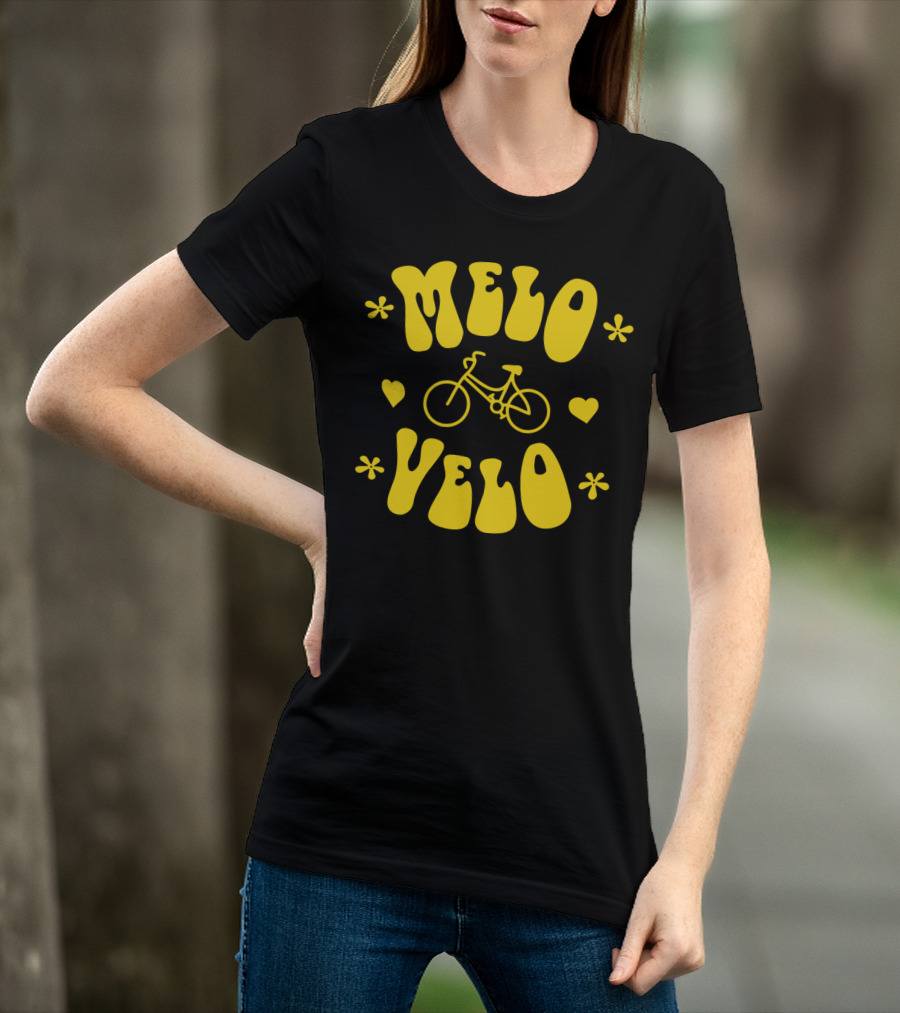 Melo Velo Bicycle Heart Flowers T-Shirt