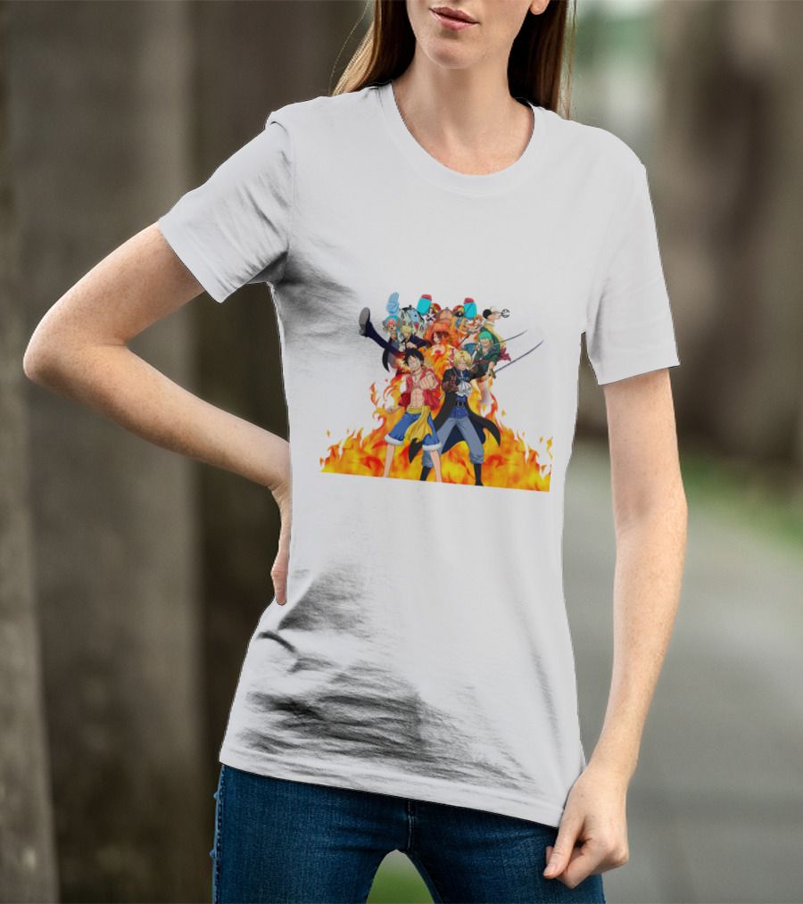 One Piece Pirate Crew In Flames T-Shirt