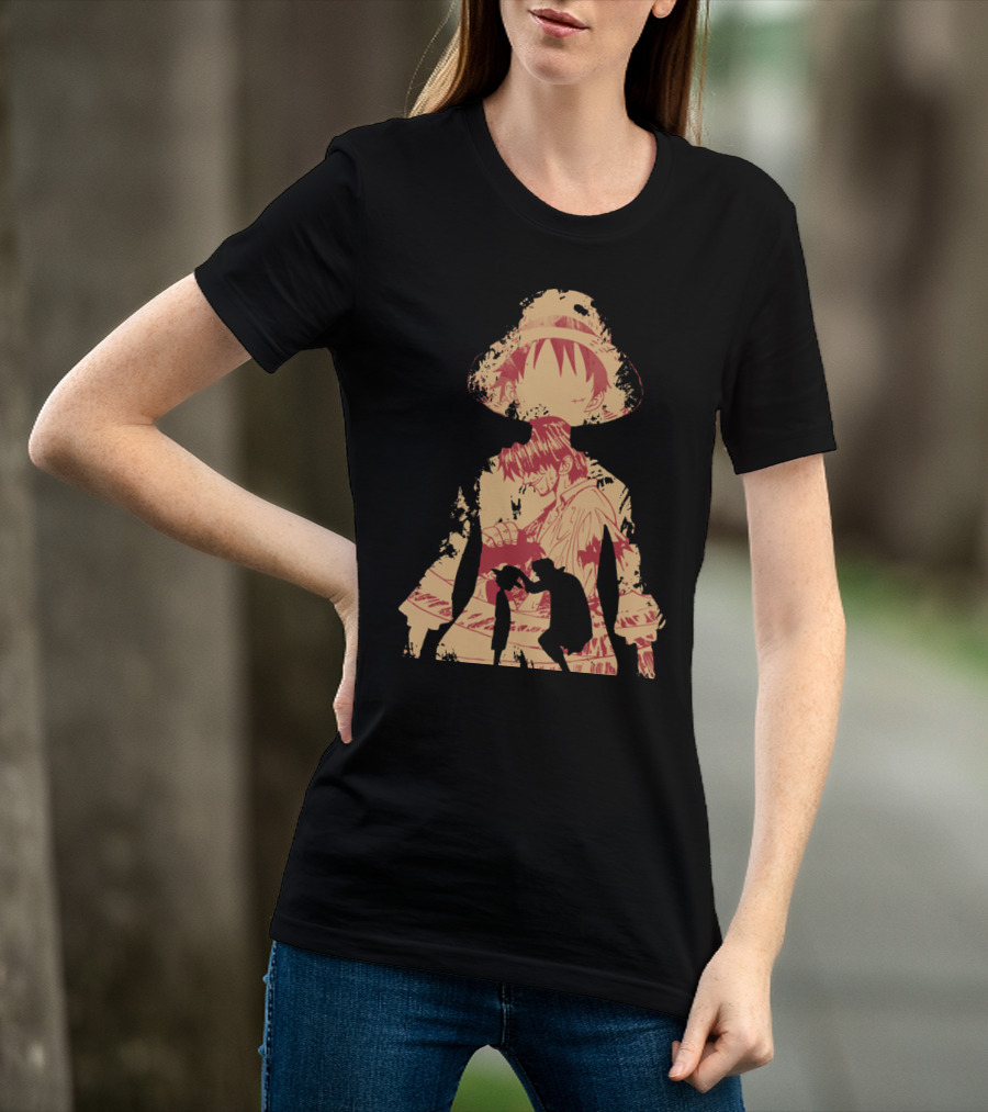 Luffy Shanks Silhouette Straw Hat Mentorship Scene T-Shirt