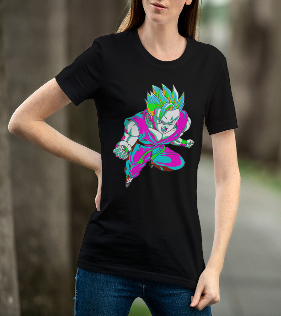 Anime Vaporwave 90s Super Saiyan Style Retro Neon Aesthetic T-Shirt