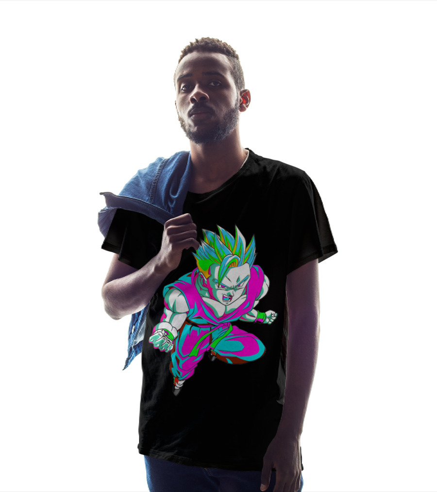 Anime Vaporwave 90s Super Saiyan Style Retro Neon Aesthetic T-Shirt