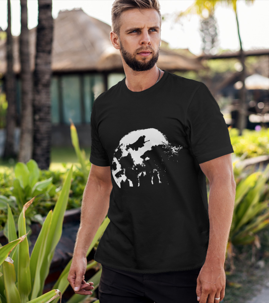 Full Moon Flying Over Hogwarts T-Shirt