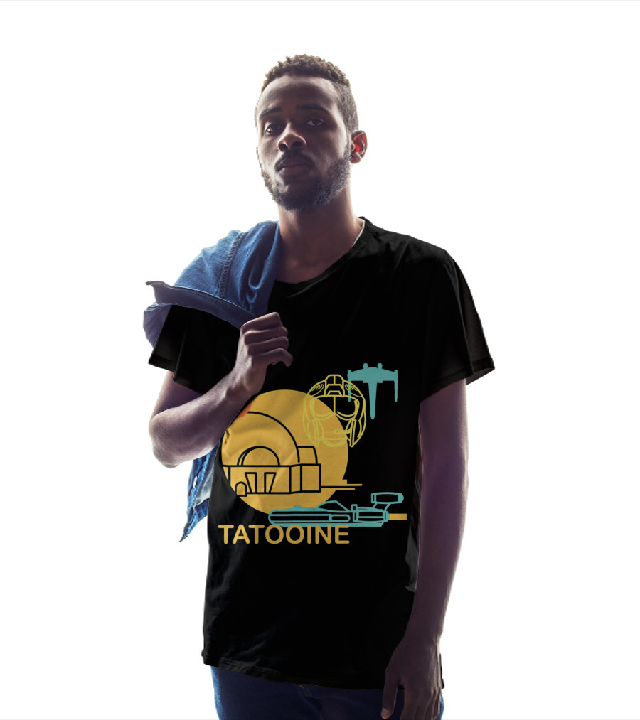Star Wars A New Hope Tatooine X-Wing Droid Binary Sunset T-Shirt