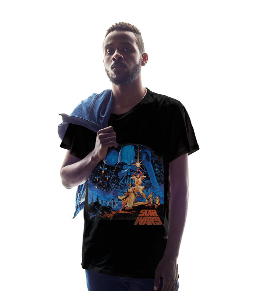 Star Wars Luke Leia Darth Vader X-Wing Tatooine R2D2 C3PO A New Hope T-Shirt