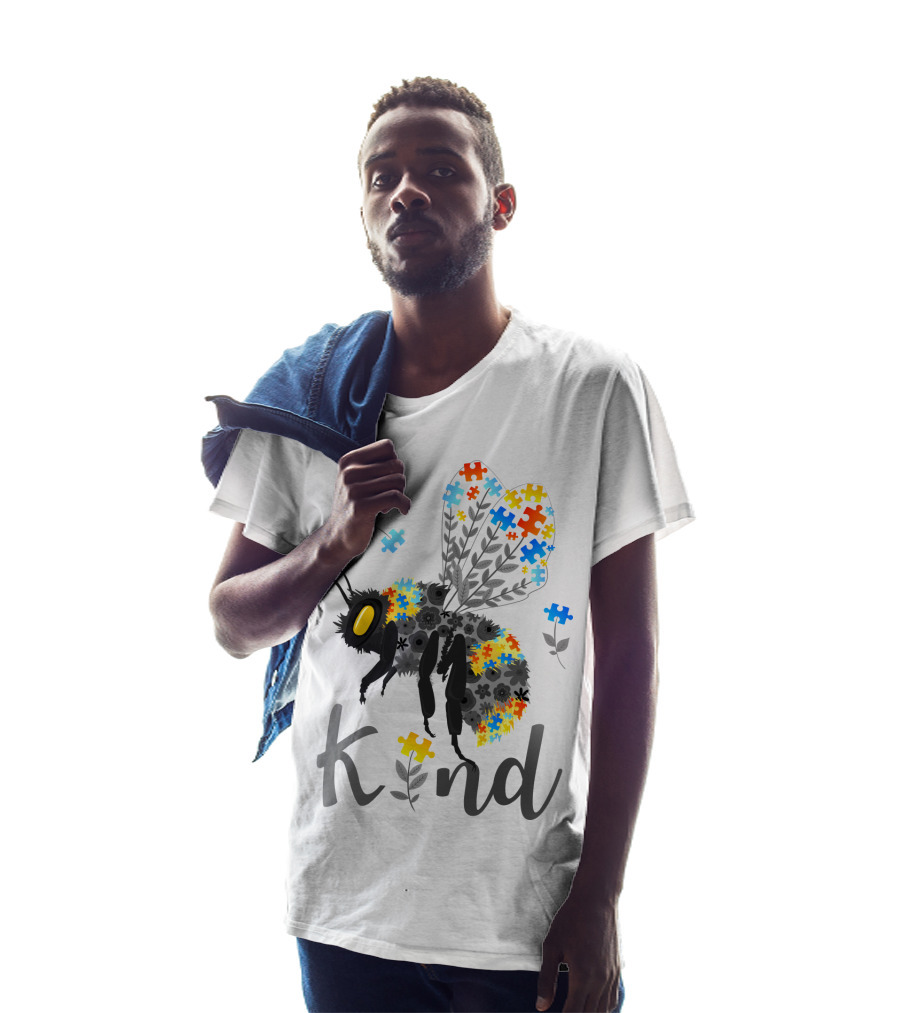 Kind Bee Puzzle Autism Awareness T-Shirt