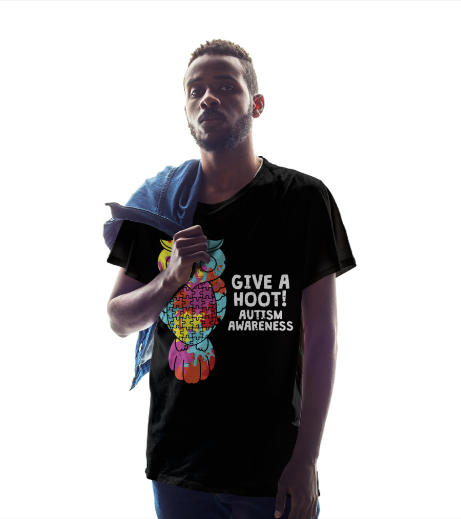 Give A Hoot Puzzle Owl Autism Awareness T-Shirt