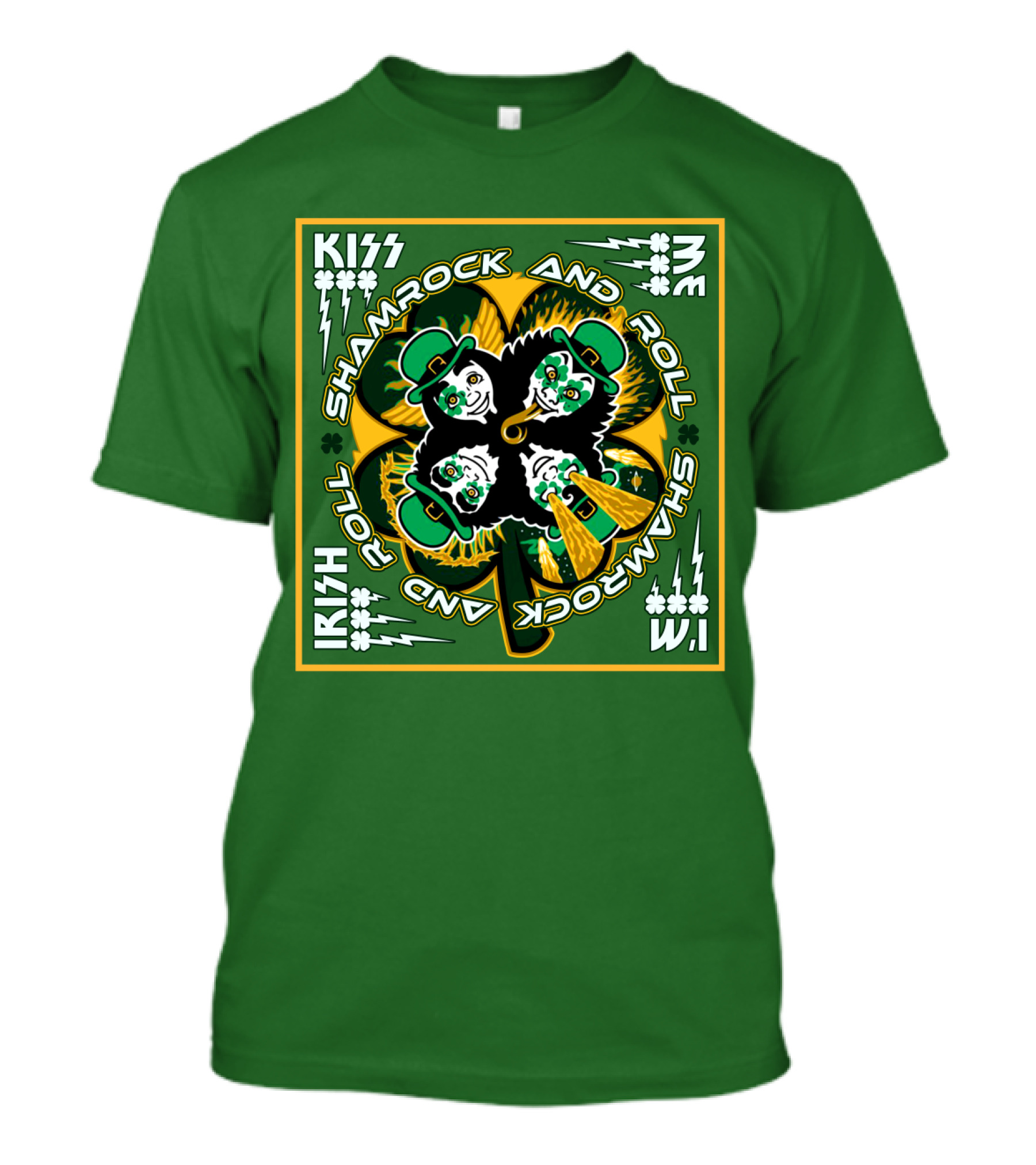 Kiss Irish Shamrock And Roll T-Shirt