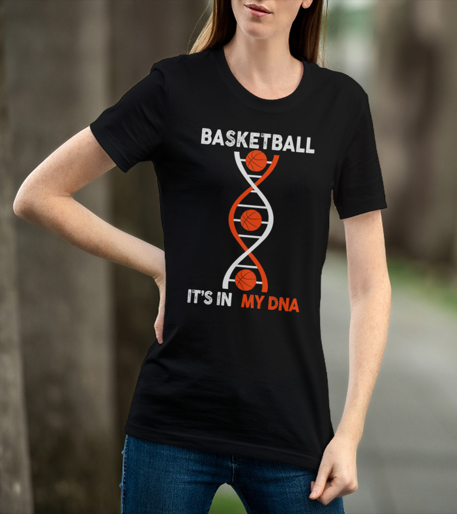 Basketball It's In My DNA Basketball DNA Helix With Basketballs T-Shirt