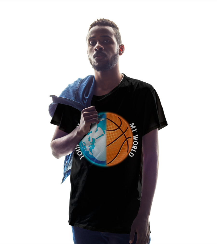 Your World My World Basketball Earth T-Shirt