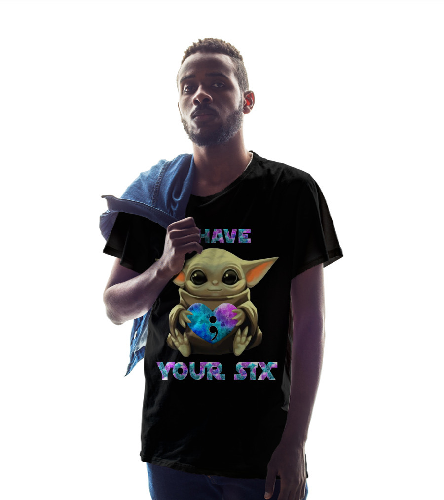 I Have Your Six Semicolon Heart Baby Yoda T-Shirt