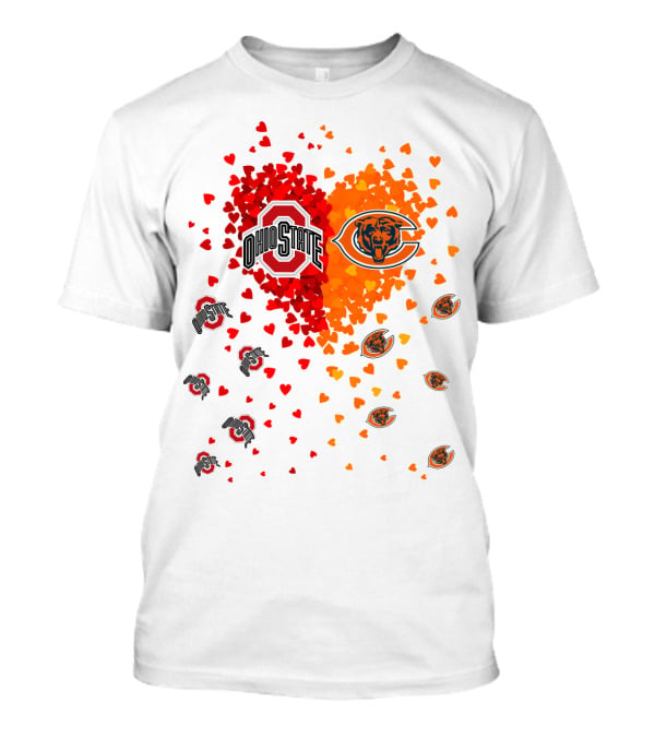 Ohio State Buckeyes Chicago Bears Heart T-Shirt