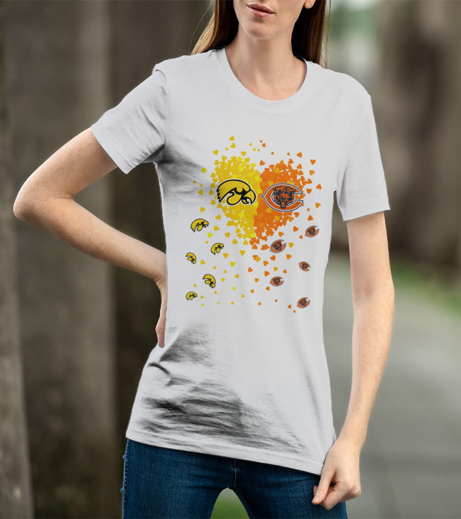 Hawkeyes Bears Heart Logo Fusion T-Shirt