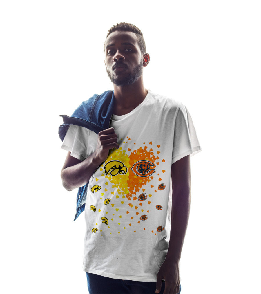 Hawkeyes Bears Heart Logo Fusion T-Shirt