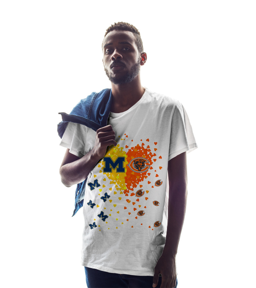 M Heart Bears Wolverines M Logos With Heart Symbols T-Shirt