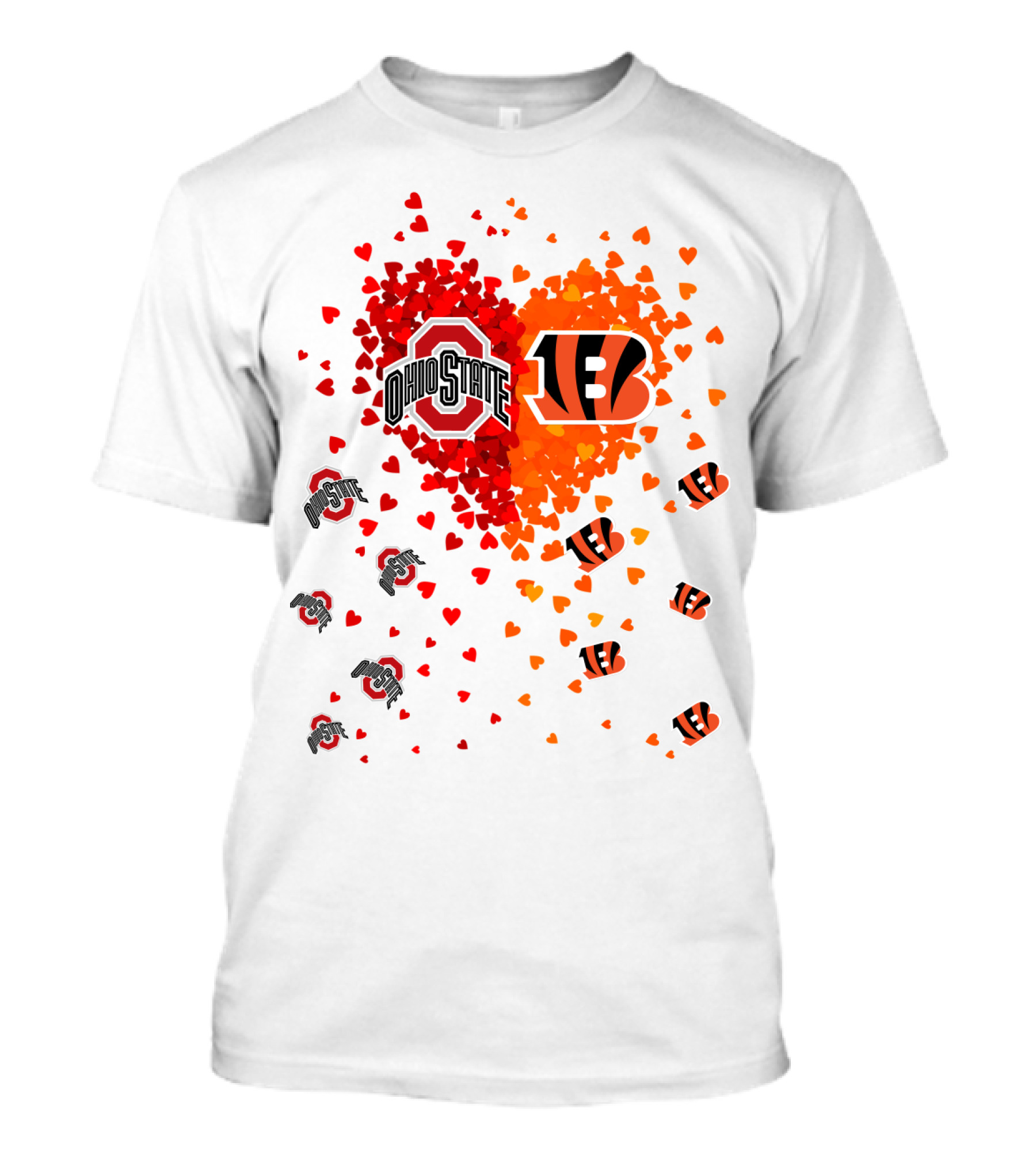 Ohio State Buckeyes Cincinnati Bengals Heart T-Shirt