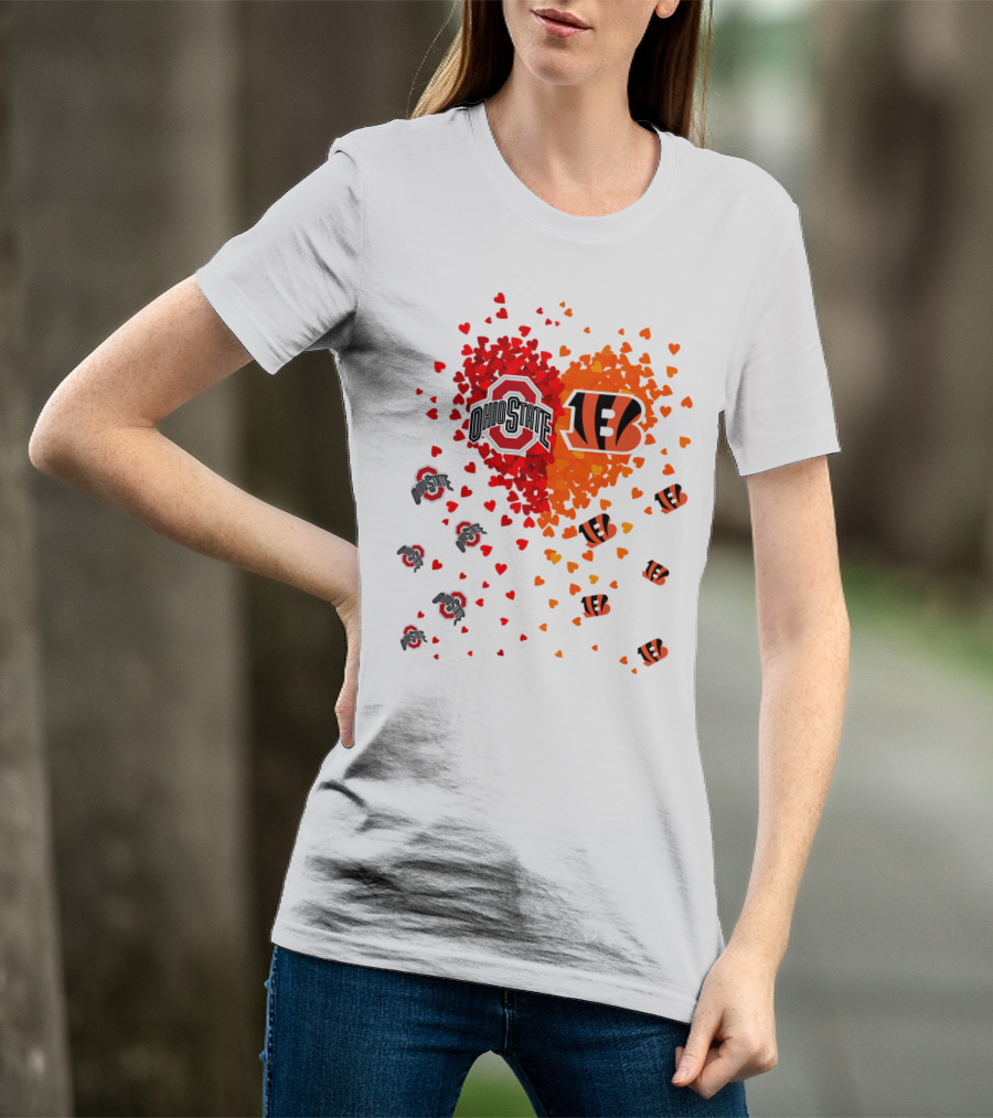 Ohio State Buckeyes Cincinnati Bengals Heart T-Shirt